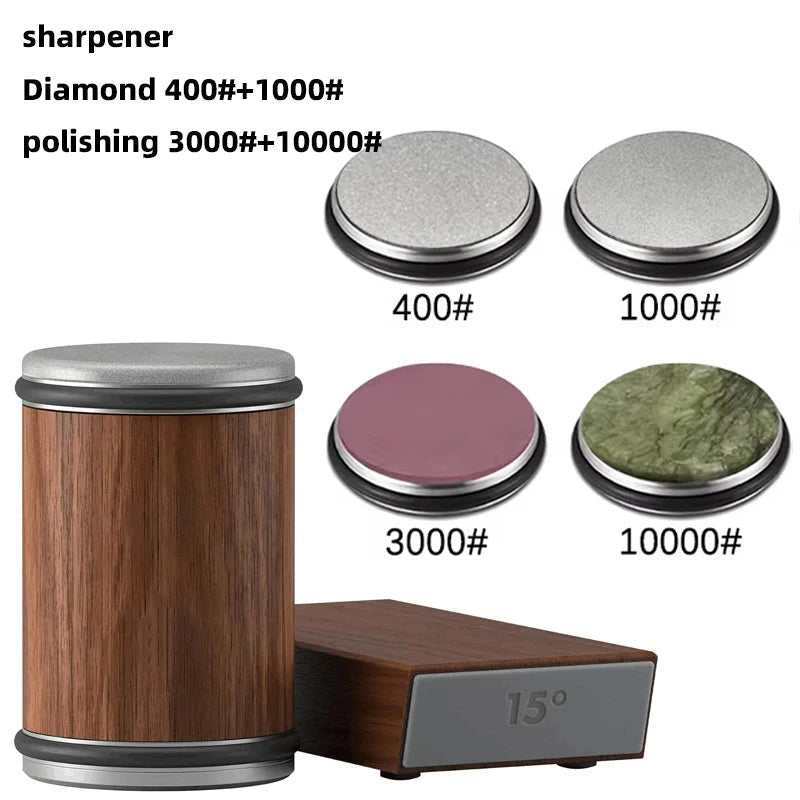 Manual Rolling Knife Sharpener Precision Dual-Angle Kitchen Edge Tool