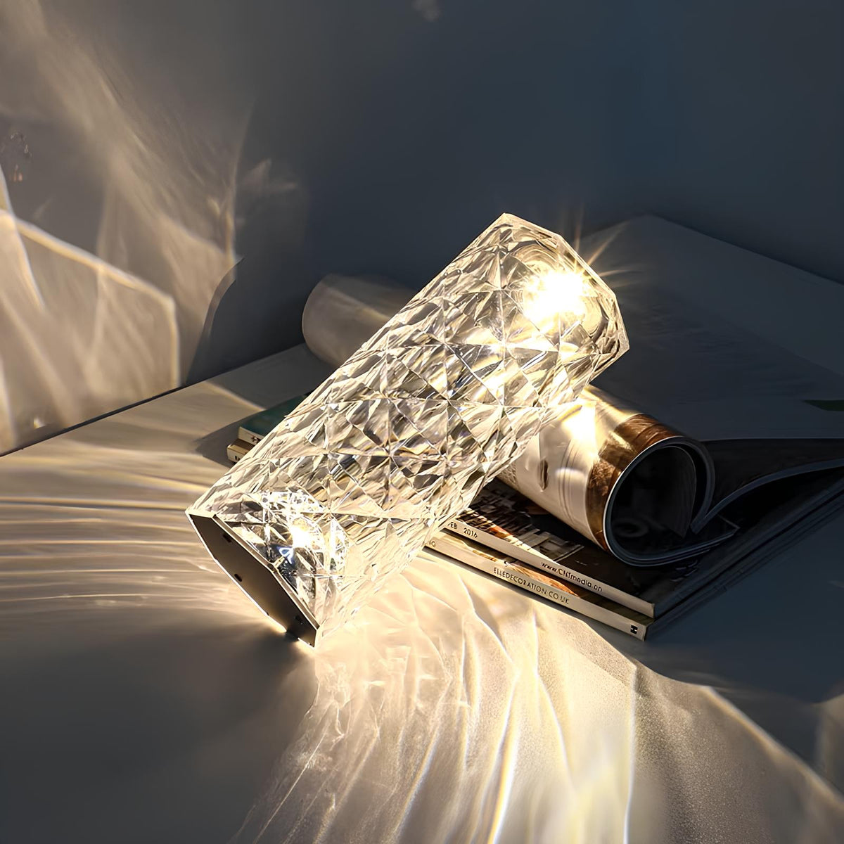 Elegant Crystal LED Lamp 16 Colour Options & Remote Control