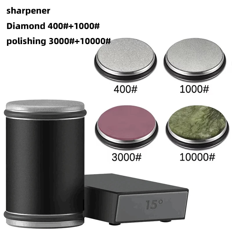 Manual Rolling Knife Sharpener Precision Dual-Angle Kitchen Edge Tool