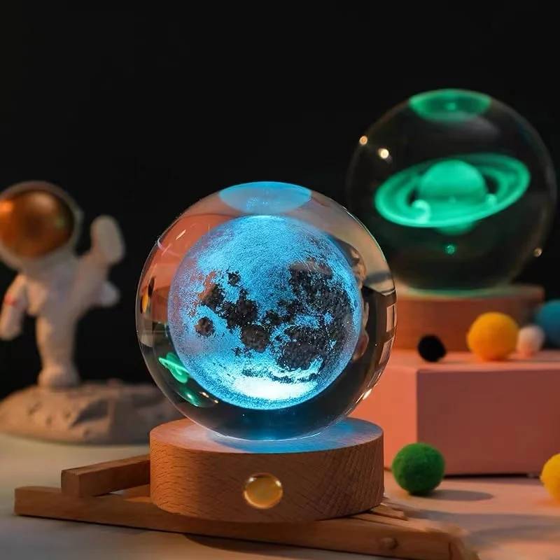 3D Solar System Crystal Ball - Galaxy Glass Globe, Astronomical Decor, Photo Accessories, Unique Birthday Gift