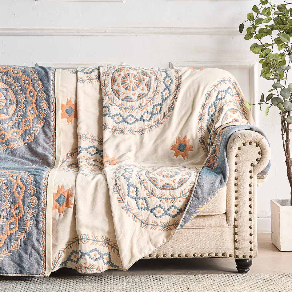 Boho Mandala Cotton Throw Blanket
