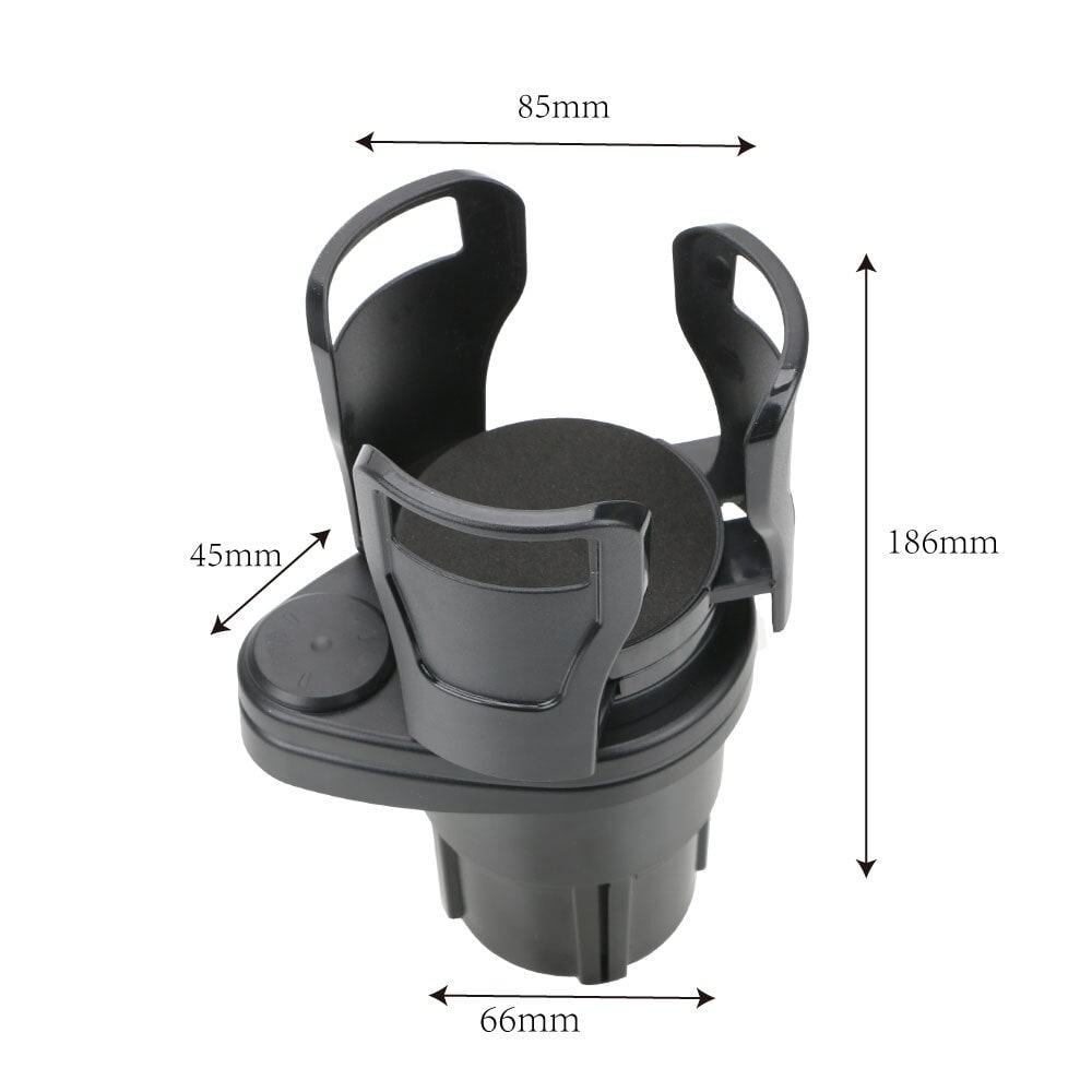 Adjustable Car Cup Holder Expander with Auto Base and Rotating Platform