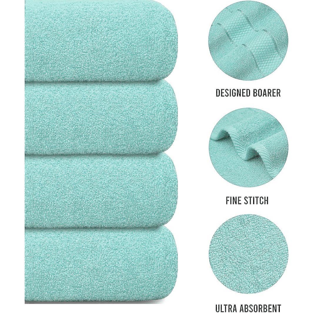 4-Piece Jumbo Bath Towel Set - Quick Dry Bathroom Towels