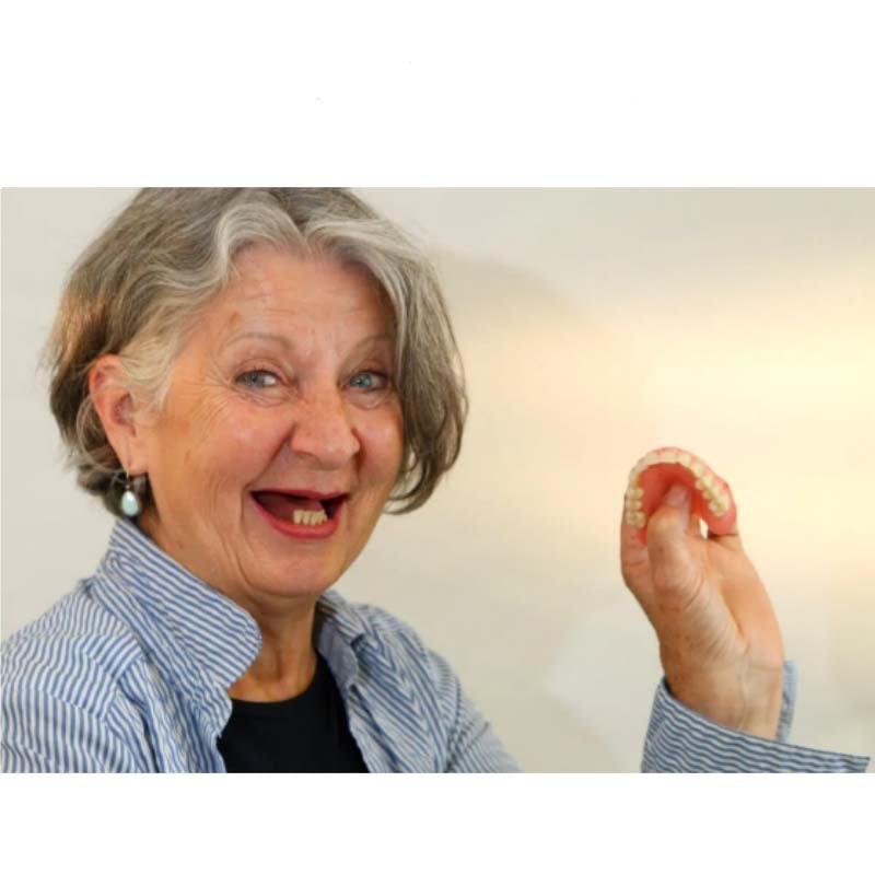 Affordable Removable Dentures with Flexible Cushion Grip Full Arch Set Cleaning