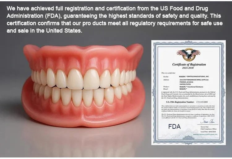 Affordable Removable Dentures with Flexible Cushion Grip Full Arch Set Cleaning