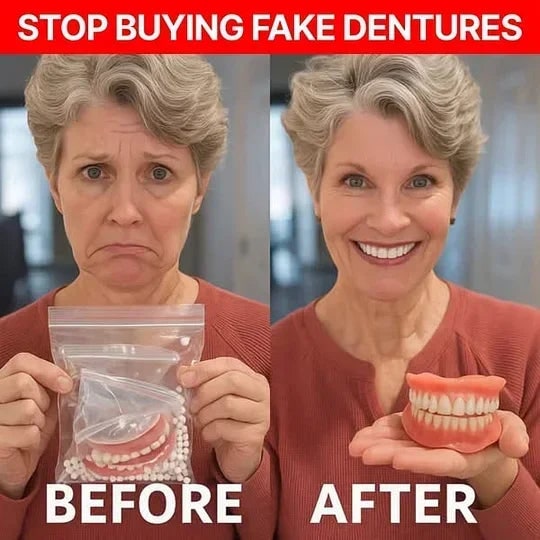 Affordable Removable Dentures with Flexible Cushion Grip Full Arch Set Cleaning