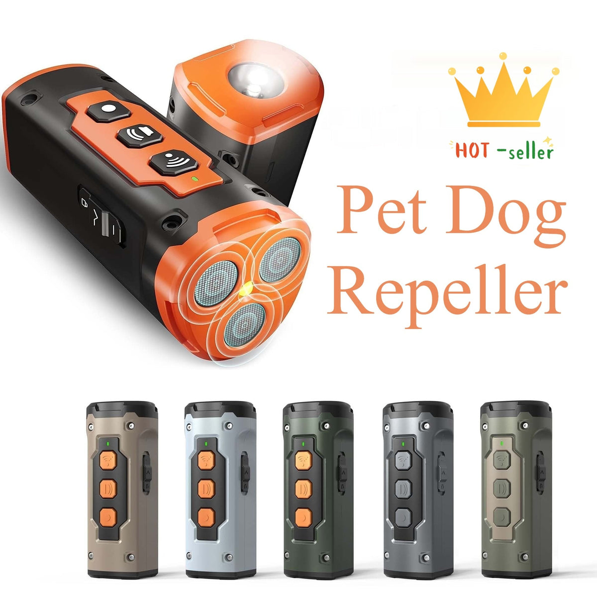 Anti Barking Dog Device Ultrasonic Bark Deterrent with LED Flashlight and Training Sounds