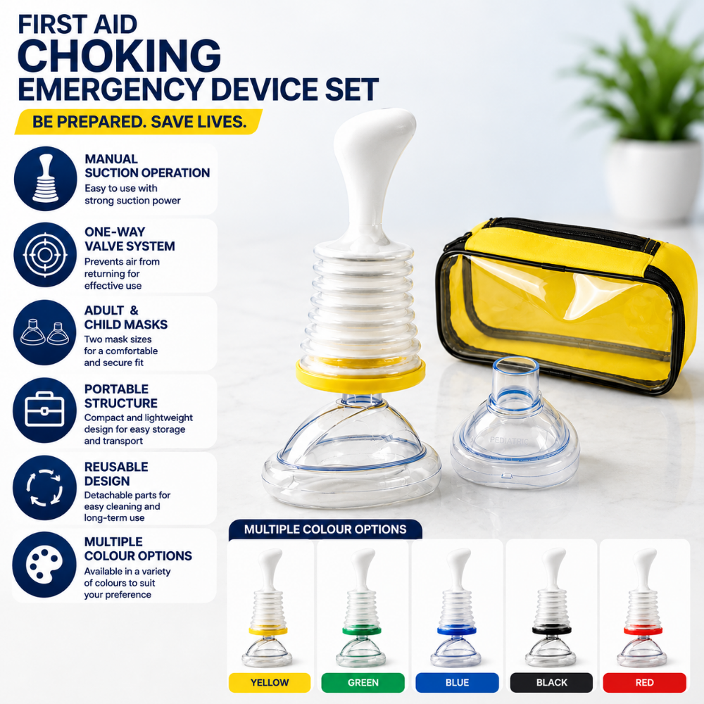 Anti Choking Device with Airway Clearance Manual Suction and Adult Child Masks Emergency Kit