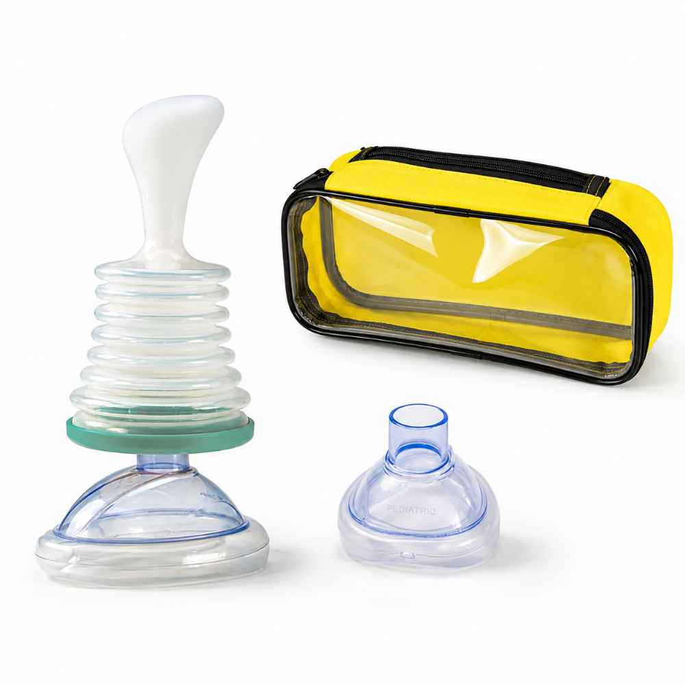Anti Choking Device with Airway Clearance Manual Suction and Adult Child Masks Emergency Kit