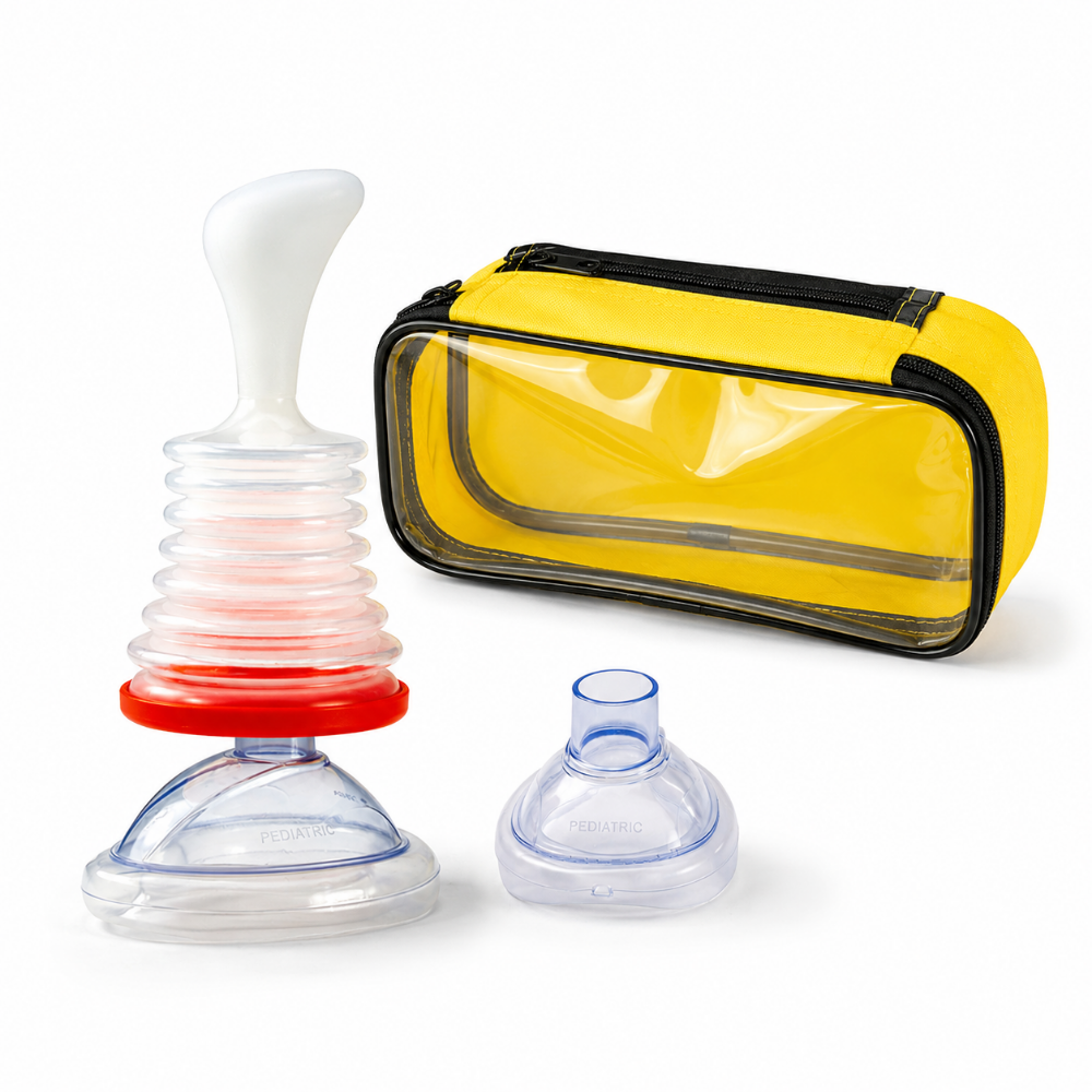 Anti Choking Device with Airway Clearance Manual Suction and Adult Child Masks Emergency Kit