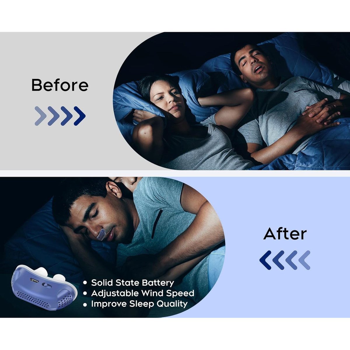 Anti Snoring Device with Nasal Dilator Electric Rechargeable USB Silicone Nose Inserts