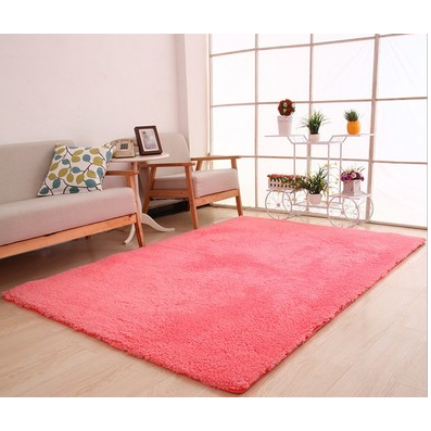 Area Rug with Soft Shaggy Plush Texture and Black and White Solid Color Design 8 By 10