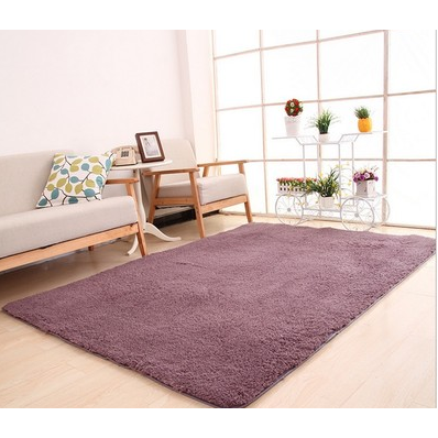 Area Rug with Soft Shaggy Plush Texture and Black and White Solid Color Design 8 By 10