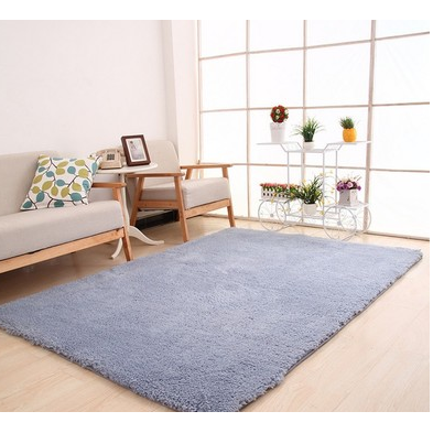 Area Rug with Soft Shaggy Plush Texture and Black and White Solid Color Design 8 By 10