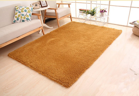 Area Rug with Soft Shaggy Plush Texture and Black and White Solid Color Design 8 By 10