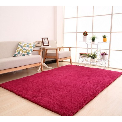 Area Rug with Soft Shaggy Plush Texture and Black and White Solid Color Design 8 By 10