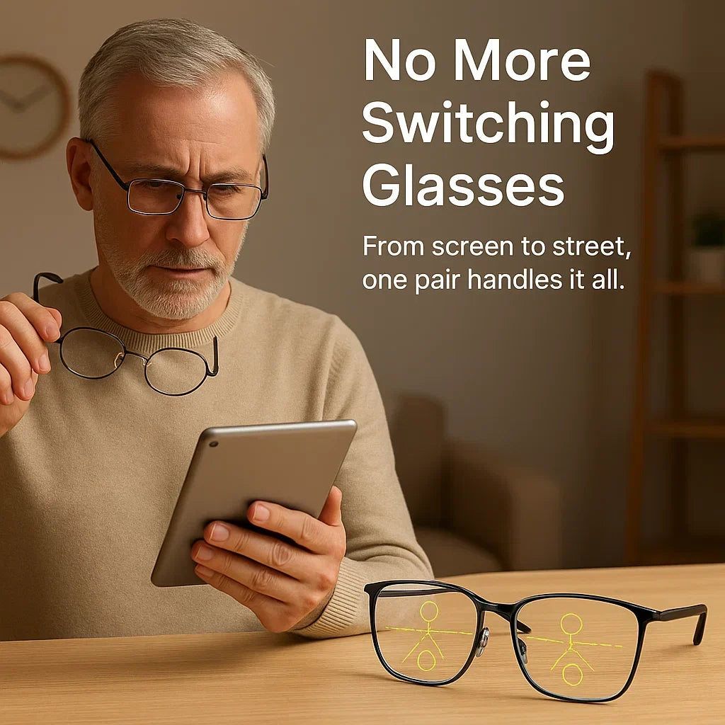 Progressive Reading & Driving Glasses with Anti‑Glare