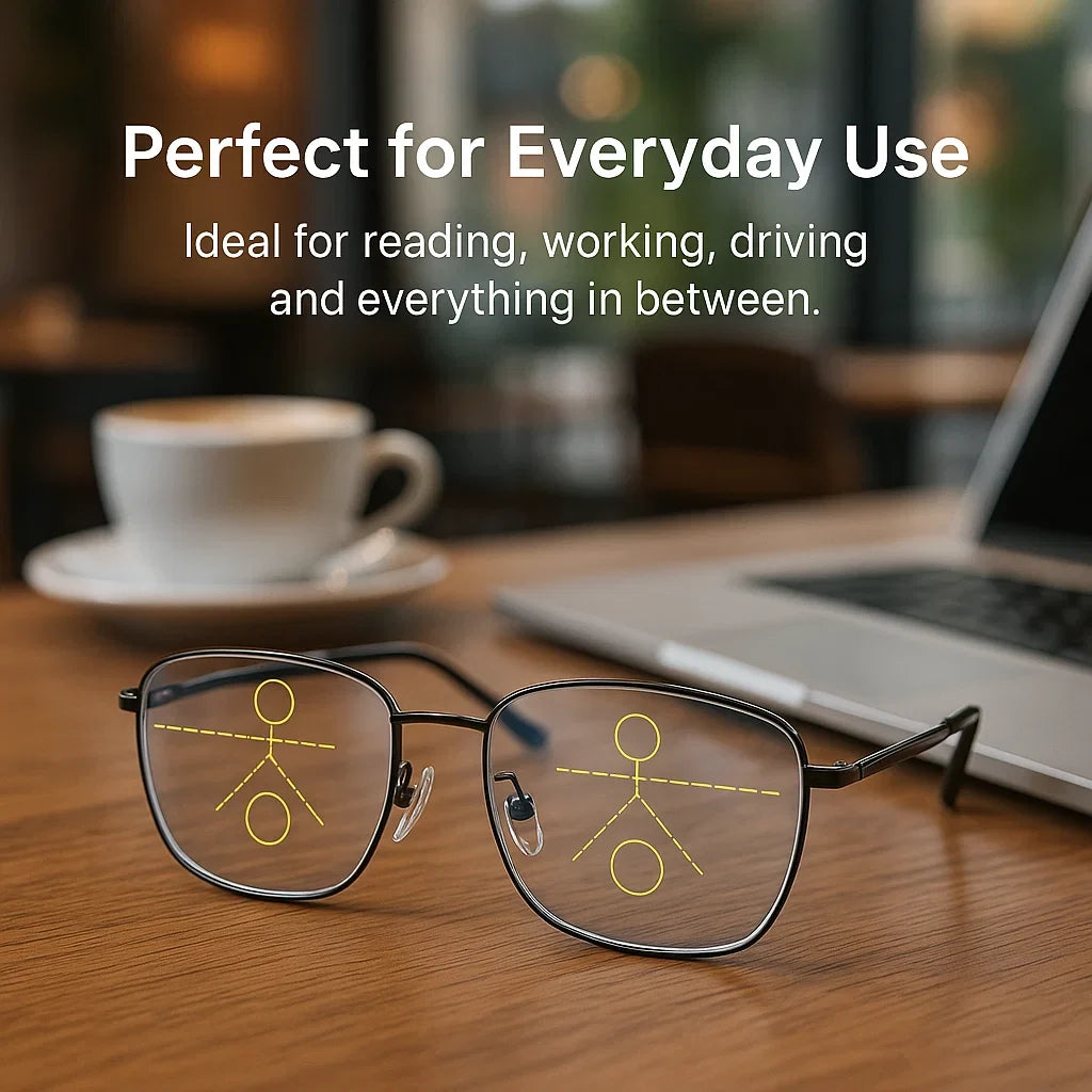 Progressive Reading & Driving Glasses with Anti‑Glare
