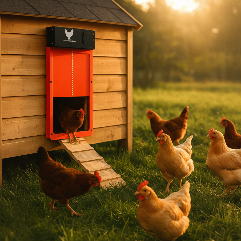 Automatic Chicken Coop Door with Light Sensor and Predator Proof Security Moveable