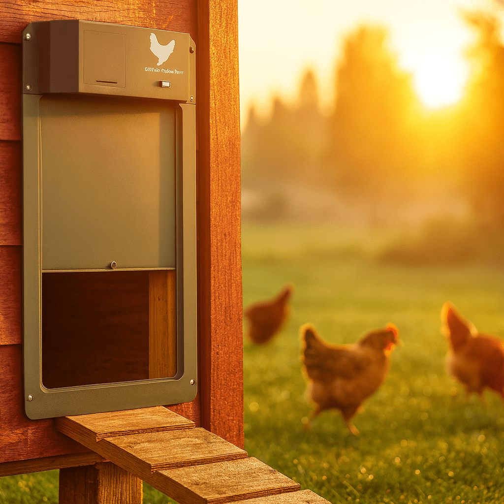 Automatic Chicken Coop Door with Light Sensor and Predator Proof Security Moveable