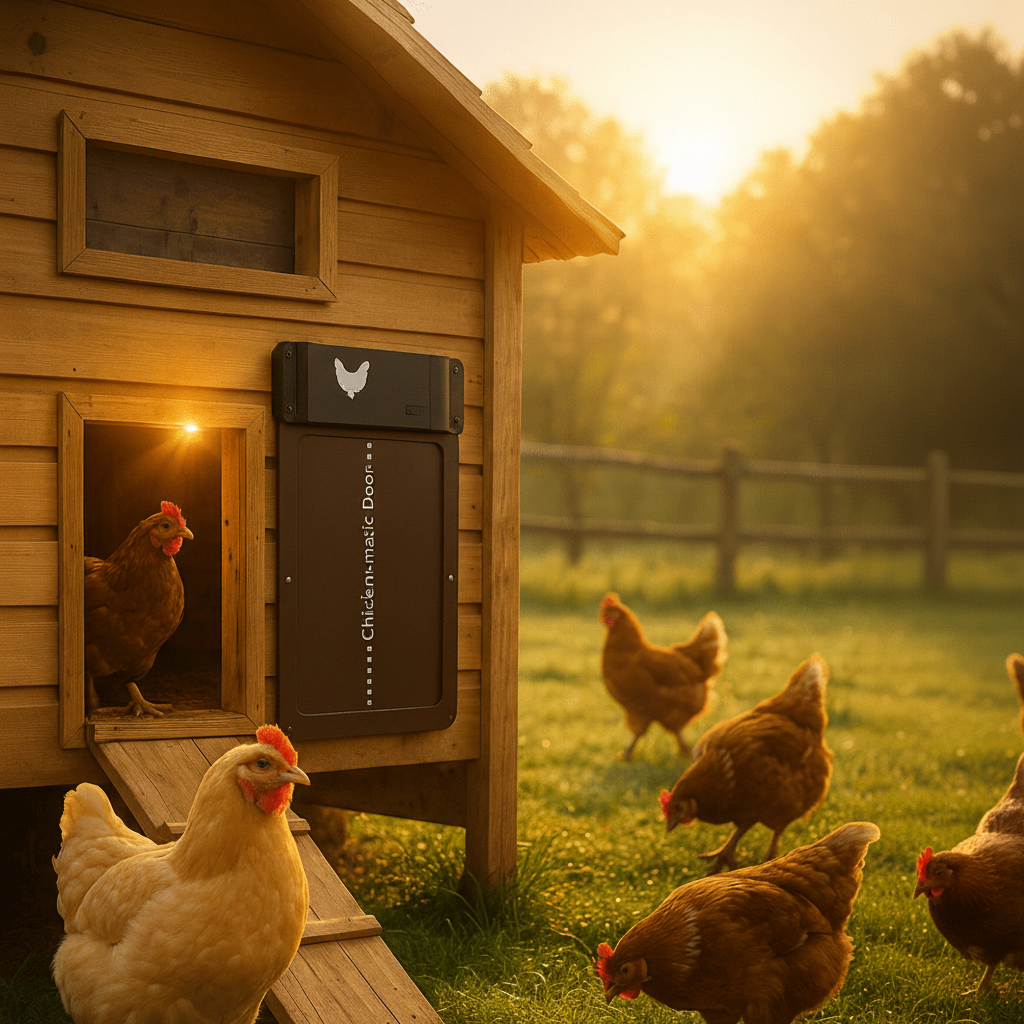Automatic Chicken Coop Door with Light Sensor and Predator Proof Security Moveable
