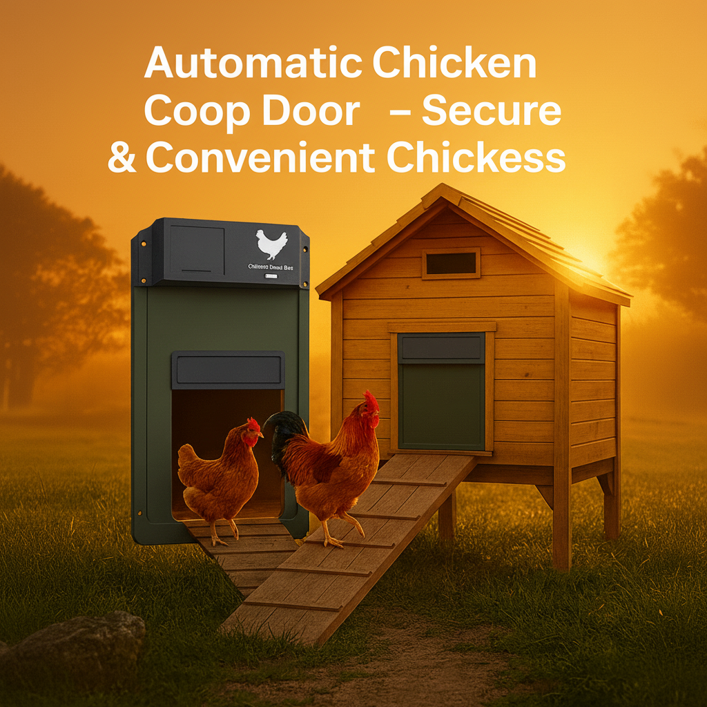 Automatic Chicken Coop Door with Light Sensor and Predator Proof Security Moveable