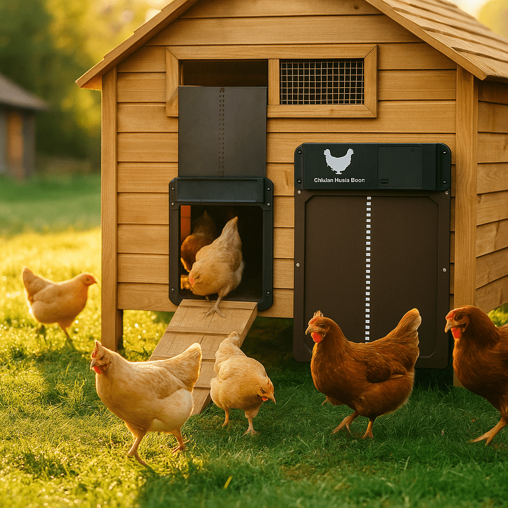 Automatic Chicken Coop Door with Light Sensor and Predator Proof Security Moveable