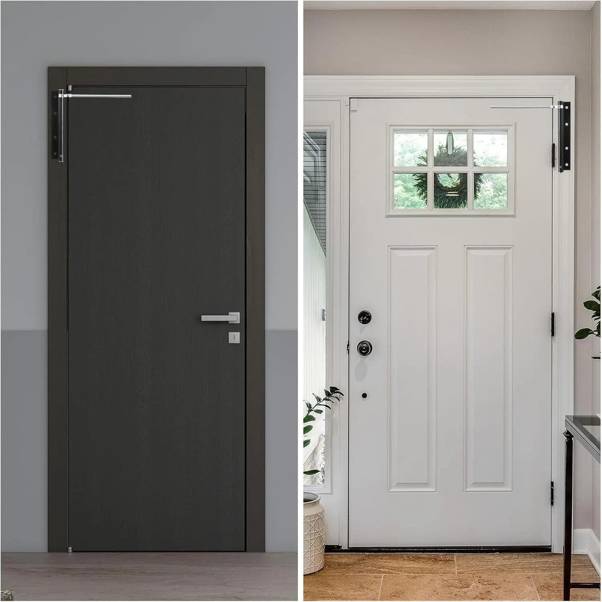 Automatic Door Closer with Adjustable Spring Tension and Quiet Closing Speed