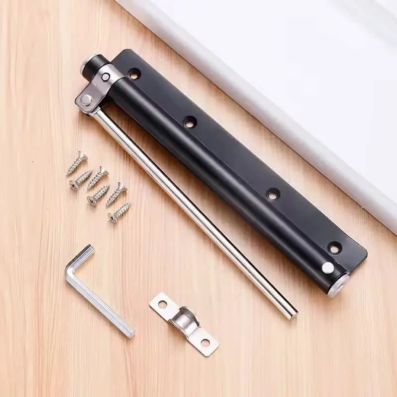 Automatic Door Closer with Adjustable Spring Tension and Quiet Closing Speed