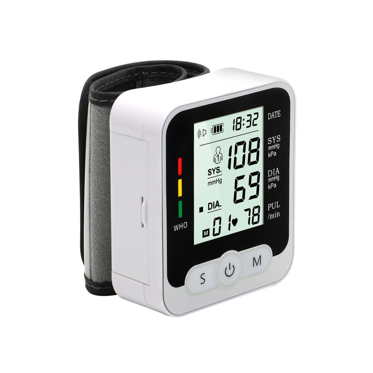 Automatic Home Wristband Blood Pressure Monitor with Portable Lcd Display and Heart Rate Detection