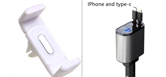 Automatic Retractable Car Charger Smart Battery Management and Dual USB Type-C Cables