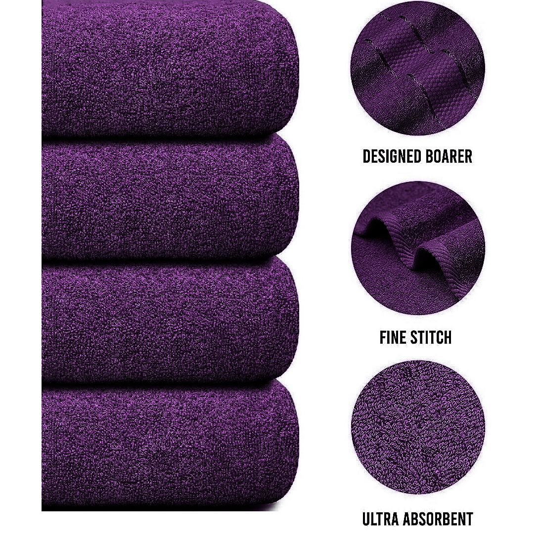 4-Piece Jumbo Bath Towel Set - Quick Dry Bathroom Towels