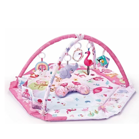 Baby Play Mat and Gym with Overhead Arches Hanging Toys and Activity Center