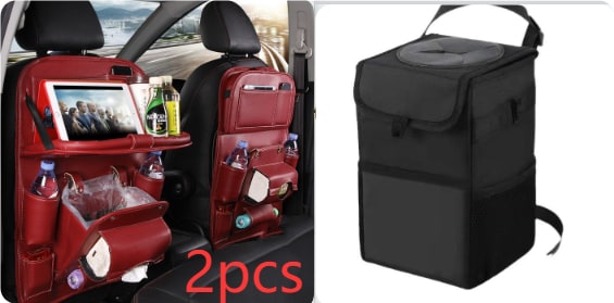 Back Facing Car Seat Organizer with Fold-Down Tray Table and Multiple Storage Pockets