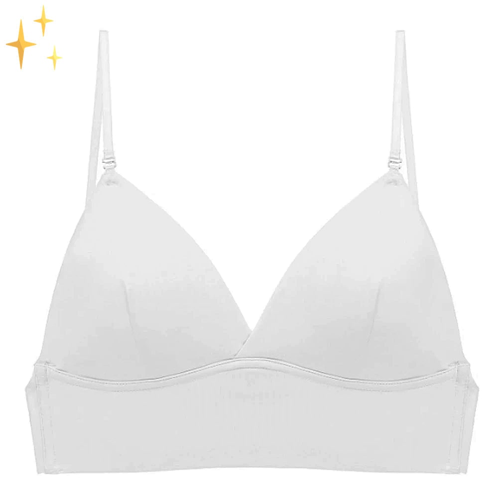 Backless Bra Low Back Seamless Wireless Adjustable Straps Triangle Cups Deep