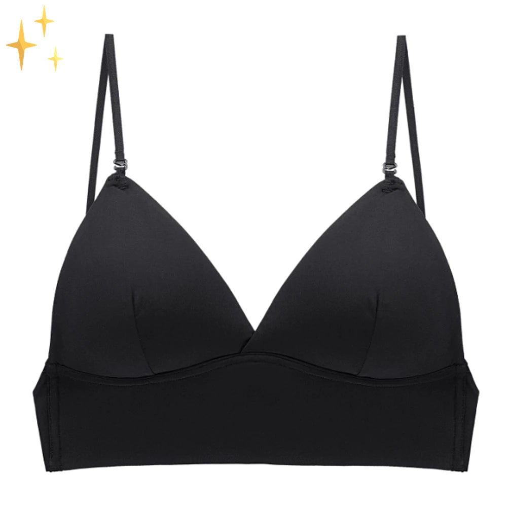 Backless Bra Low Back Seamless Wireless Adjustable Straps Triangle Cups Deep