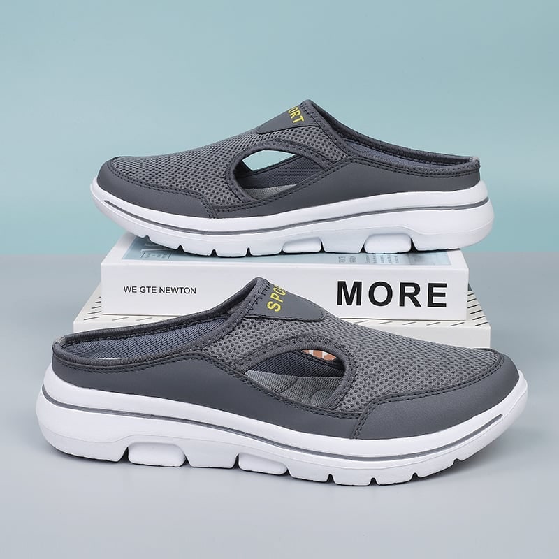 Backless Slip-On Sneakers with Breathable Mesh and Cushioned Insole Slip On Shoes