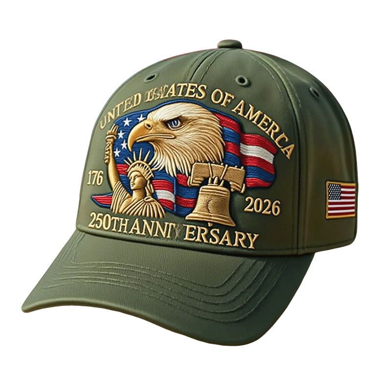 Baseball Cap 250th Anniversary Hat Patriotic Embroidered American Flag Eagle