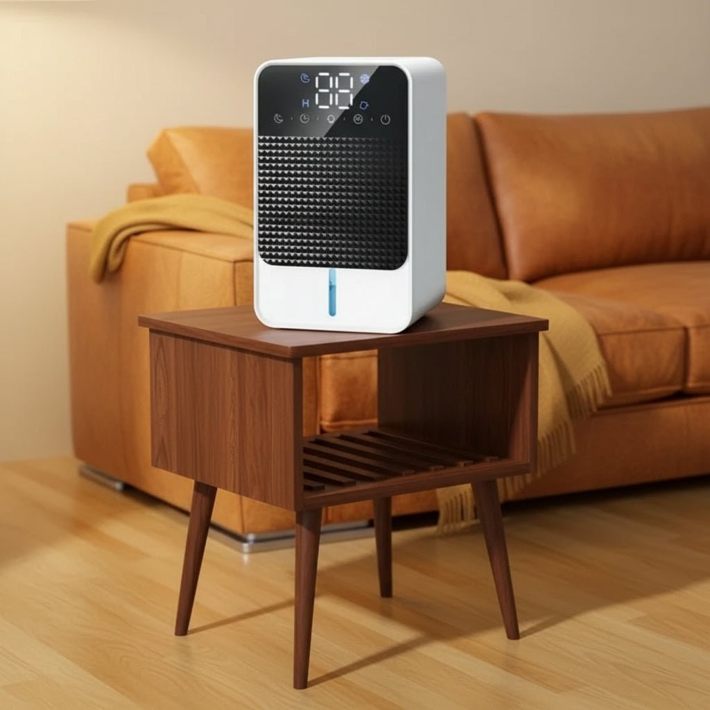 Basement Crawl Space Mini Dehumidifier for Bedroom with LED Touch Panel 1500ml Tank and Drain Hose
