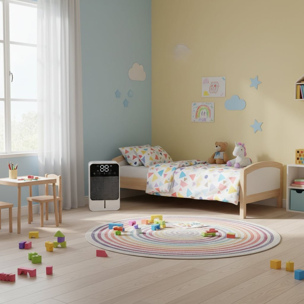 Basement Crawl Space Mini Dehumidifier for Bedroom with LED Touch Panel 1500ml Tank and Drain Hose