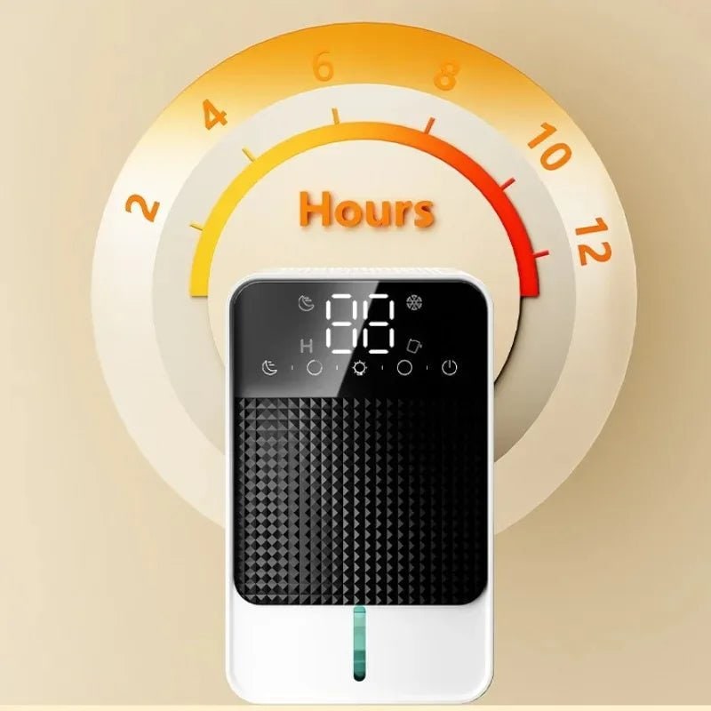 Basement Crawl Space Mini Dehumidifier for Bedroom with LED Touch Panel 1500ml Tank and Drain Hose