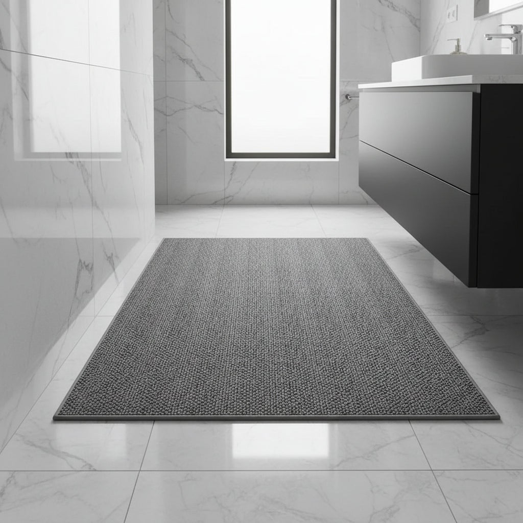 Bath Mat Floor Indoor Door Absorbent Textured Loop Pile Quick Dry Bathroom