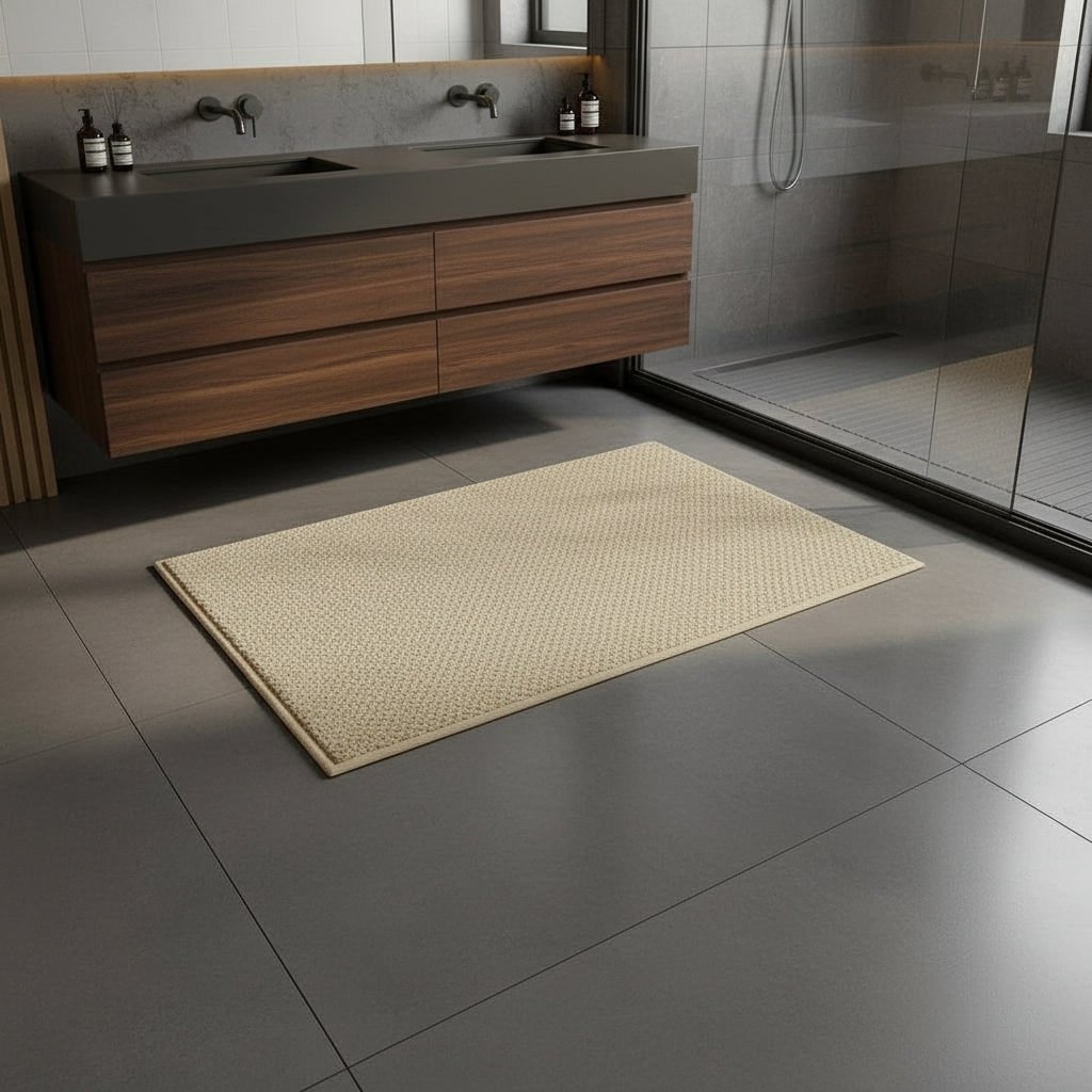 Bath Mat Floor Indoor Door Absorbent Textured Loop Pile Quick Dry Bathroom