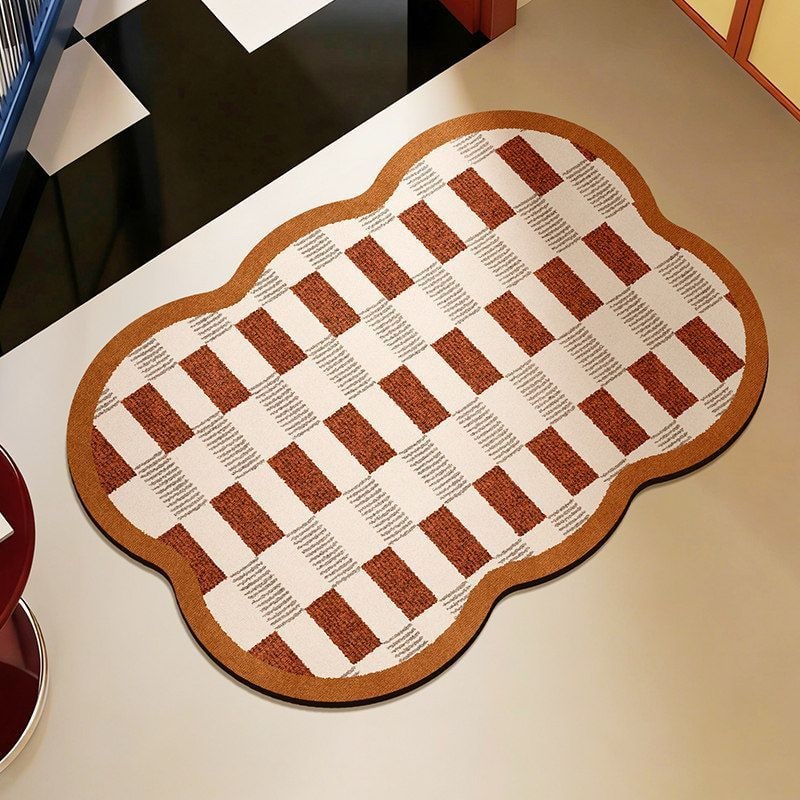 Bath Mats for Bathroom Non Slip Cotton with Quick Dry Plush Tufted Scalloped Edge Sets