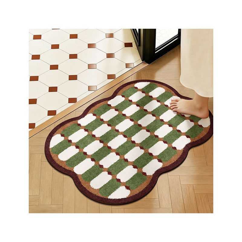 Bath Mats for Bathroom Non Slip Cotton with Quick Dry Plush Tufted Scalloped Edge Sets