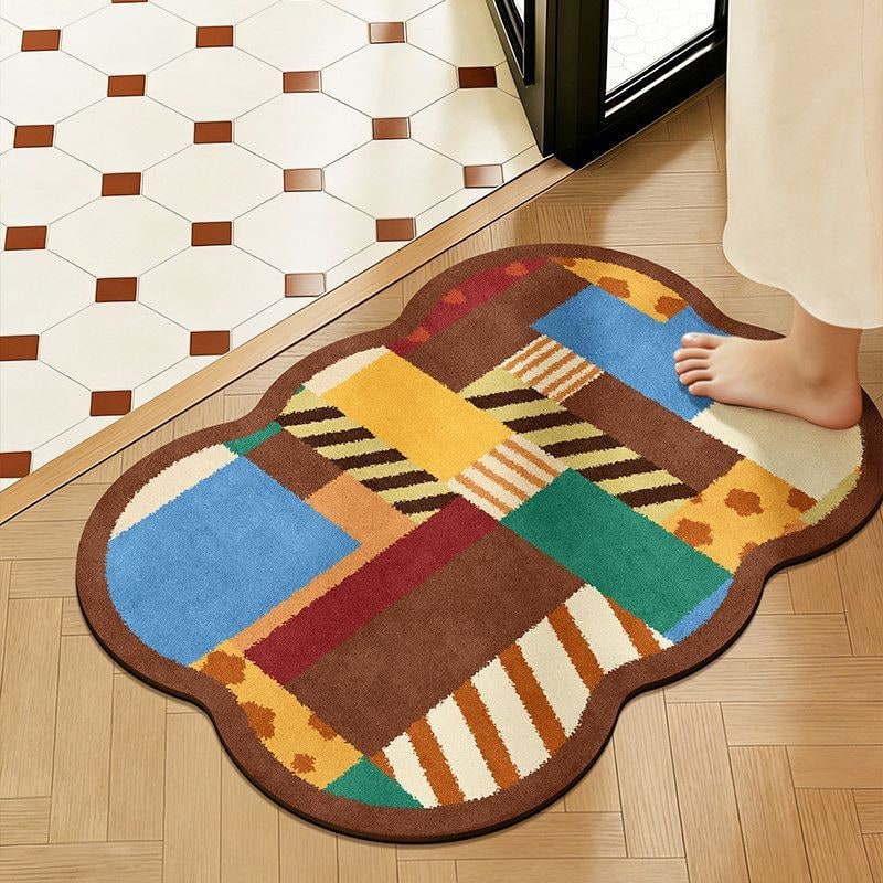 Bath Mats for Bathroom Non Slip Cotton with Quick Dry Plush Tufted Scalloped Edge Sets