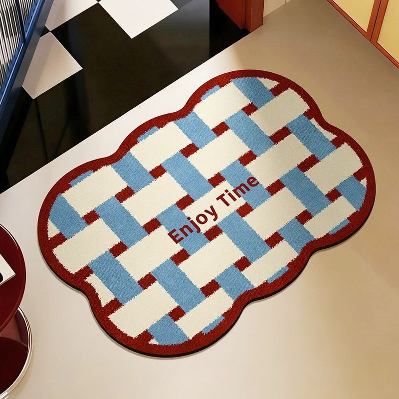 Bath Mats for Bathroom Non Slip Cotton with Quick Dry Plush Tufted Scalloped Edge Sets