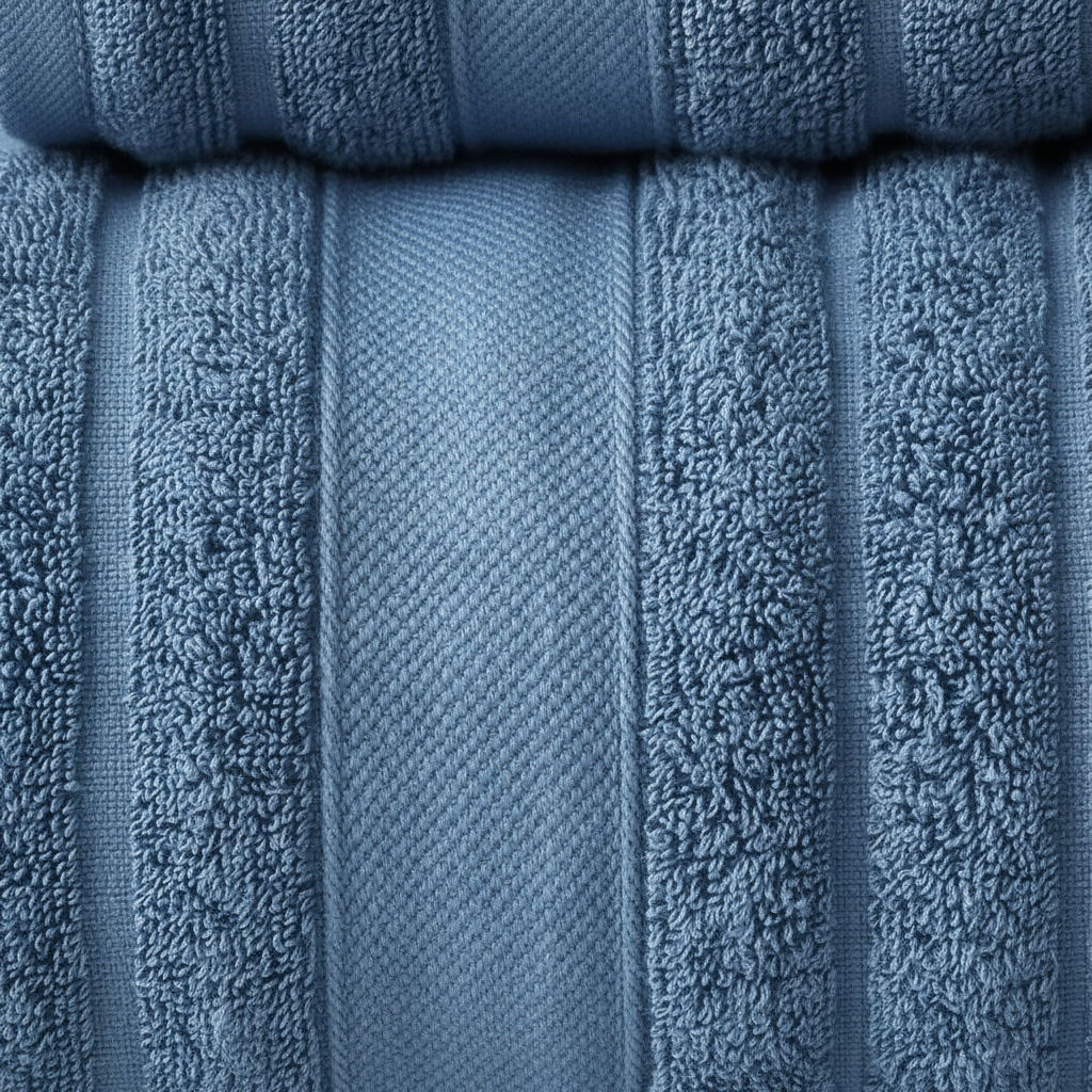 Bath Towel Set for Bathroom with 100% Cotton Ribbed Terry and Absorbent Loop Texture 3-Piece