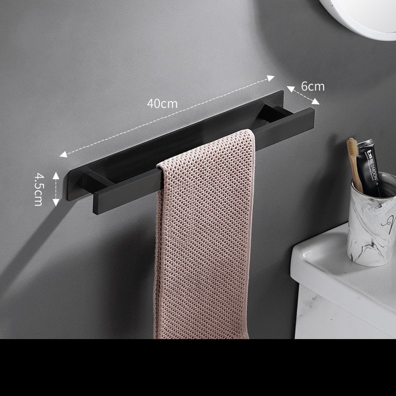 Bathroom Towel Bar Wall Mounted Stainless Steel with Adhesive Backplate 40cm 18 Inch