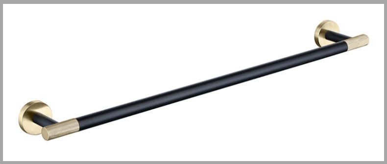 Bathroom Towel Rack Bar Hanger with Stainless Steel Wall Mounted Design and Brushed Gold Accents